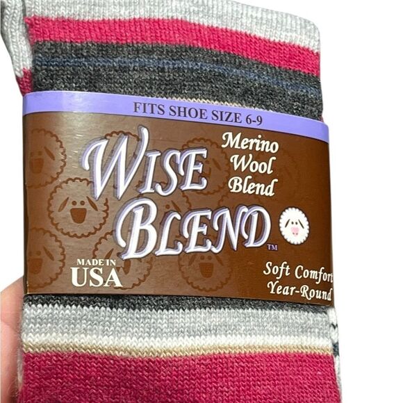 Merino Wool Blend Women’s Striped Socks, 2 Packs, Sizes 6-9, NWT - Picture 3 of 6